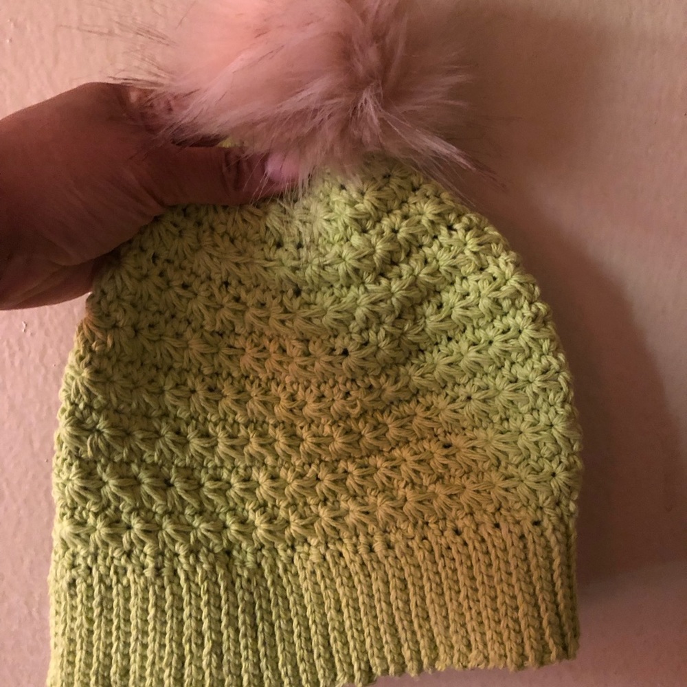 Crocheted Beanie with pom pom